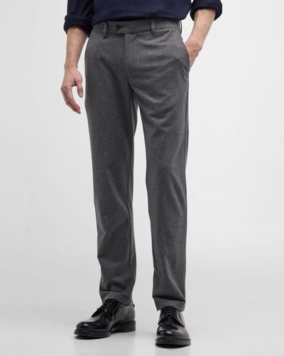 Isaia Wool-Cashmere Flannel Pants - Gray