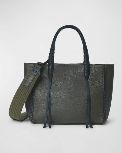 Callista Mini Braided Leather Tote Bag - Black