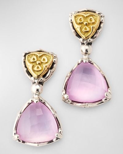 Konstantino Gen K 2 Silver And 18k Gold Rock Crystal Earrings - Pink