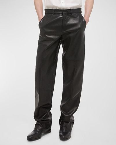 Helmut Lang Leather Carpenter Pants - Black
