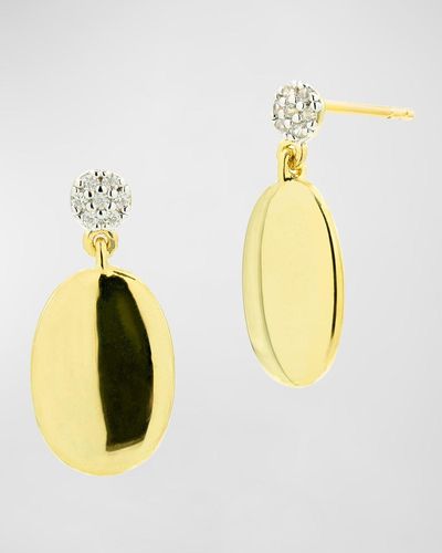 Freida Rothman Pave And Oval Drop Earrings - Metallic
