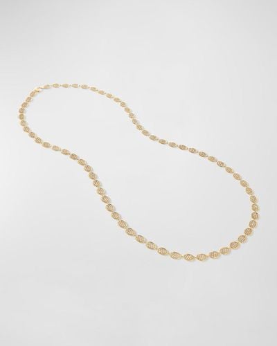 Marco Bicego 18k Yellow Gold Lunaria Pave Diamond Necklace, 36"l - Metallic