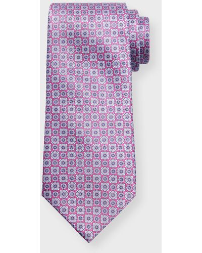 Stefano Ricci Silk Medallion-print Tie - Purple