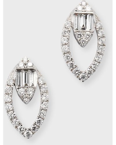 Graziela Gems 18k White Gold Diamond Marquesa Stud Earrings - Metallic