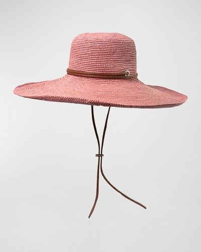 Sensi Studio Crochet Lady Extra-Wide Brim Hat - Pink