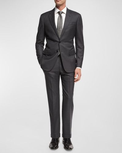 Giorgio Armani Mne'S Basic Wool Two-Piece Suit - Black
