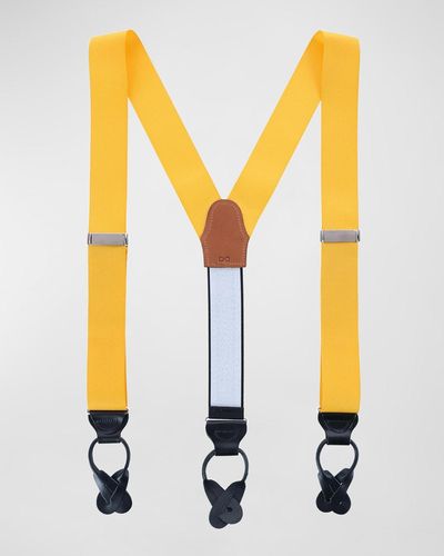 Trafalgar Silk Suspender Braces - Yellow