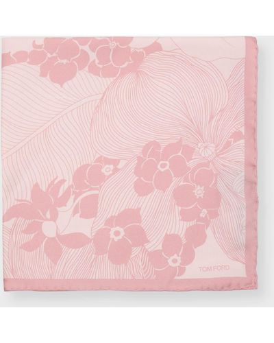 Tom Ford Silk Twill Pocket Square - Pink