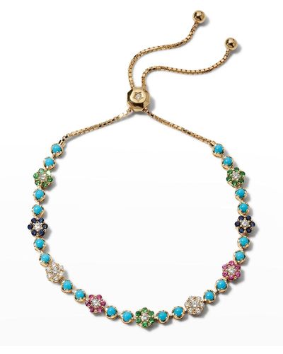 Fern Freeman Jewelry Yellow Gold Bracelet In Tsavorite, Sapphires And Diamonds - Metallic