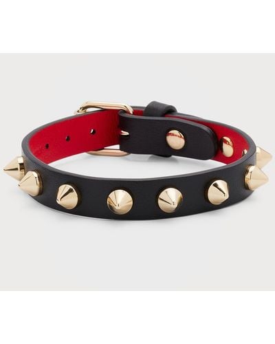 Christian Louboutin Loubilink Spike Leather Bracelet - Red