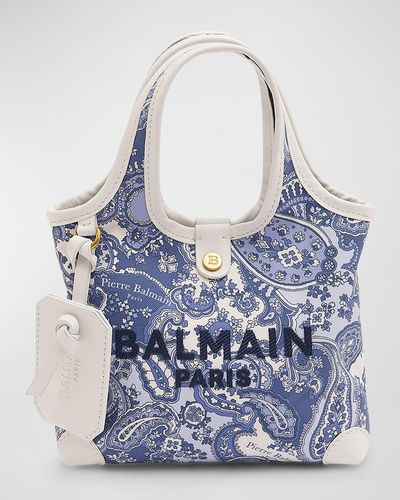Balmain B Army Mini Grocery Tote Bag - Blue