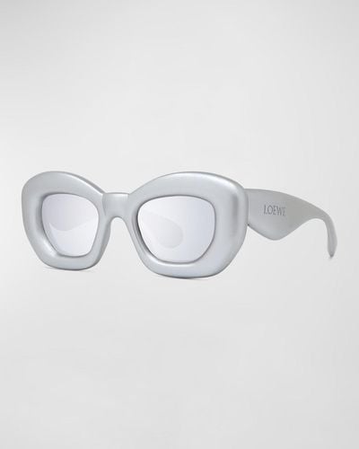 Loewe Inflated Acetate-Nylon Butterfly Sunglasses - Metallic