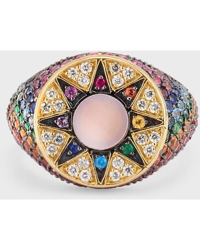 L'Atelier Nawbar Ibiza Rainbow Emerald Pinky Ring, Size 4 - Multicolor