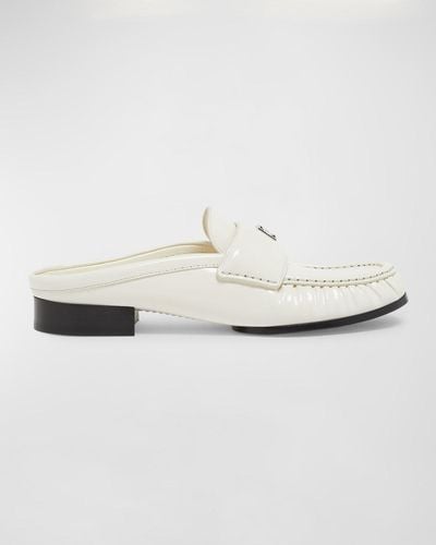 Givenchy 4G Patent Leather Mule Loafers - White