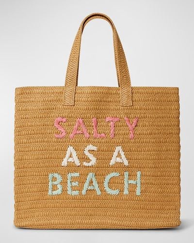 BTB Los Angeles Salty As A Beach Straw Tote Bag - Natural