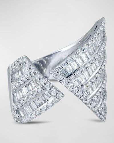 Kavant & Sharart 18k White Gold Statement Ring With Diamonds - Blue