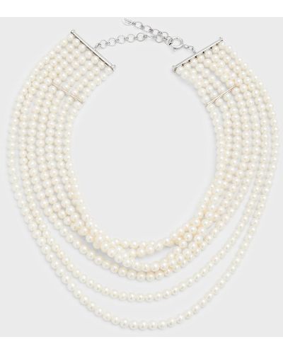 Utopia 18k White Gold Freshwater Pearl Choker Necklace