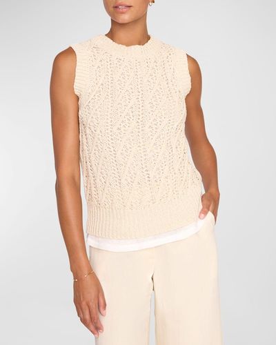 Brochu Walker Otto Layered Open-knit Crewneck Tank - Natural