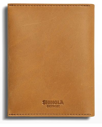 Shinola Leather Utility Passport Wallet - Brown