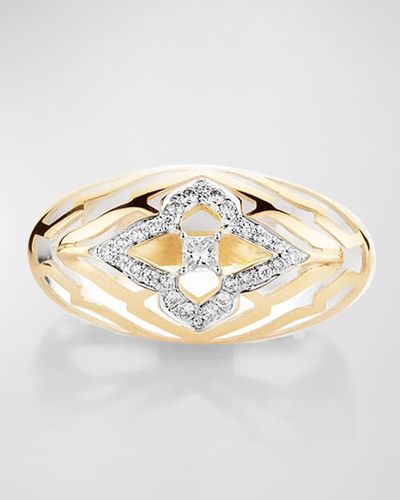 Farah Khan Atelier 18k Yellow Gold Pure Clear Kashmir Vivacious Ring, Size 7 - Metallic
