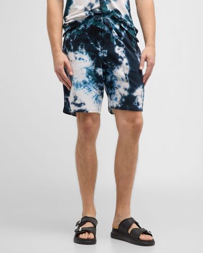 Vilebrequin Terrycloth Ocean Tie-Dye Bermuda Shorts - Blue