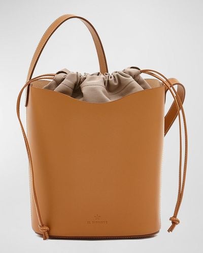 Il Bisonte Roseto Vacchetta Leather Bucket Bag - Brown
