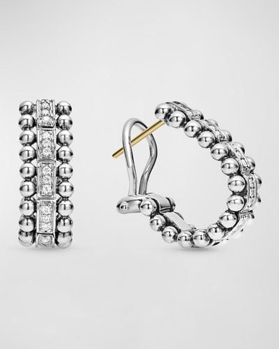 Lagos Caviar Spark Diamond Huggie Earrings - Metallic