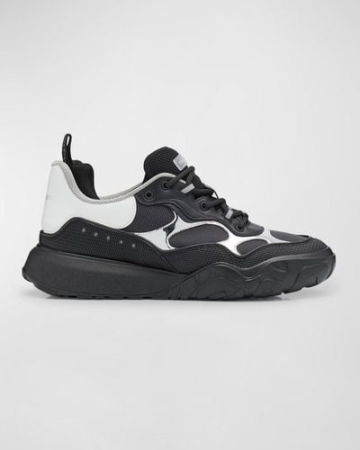 Alexander McQueen Court Low-Top Chunky Leather Sneakers - Black