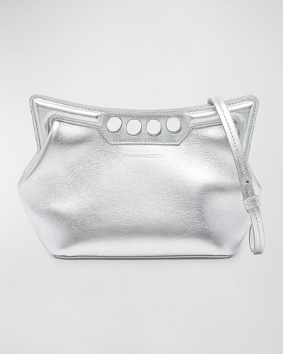 Alexander McQueen The Peak Mini Metallic Shoulder Bag - Gray