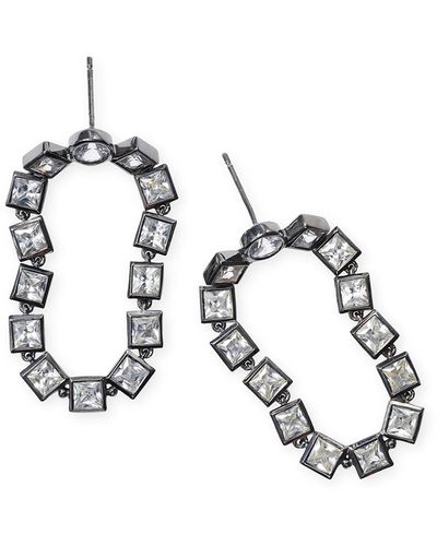 Nakard Loop Earrings, Zircon - Metallic