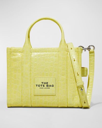 Marc Jacobs The Croc-Embossed Small Tote Bag - Yellow