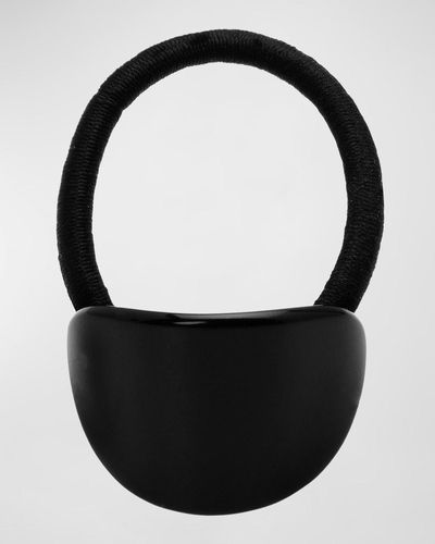 France Luxe Oval Ponytail Holder - Black