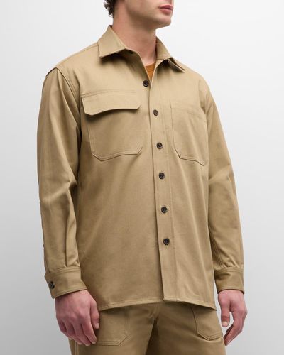 Teddy Vonranson Drill Button-Down Shirt - Natural
