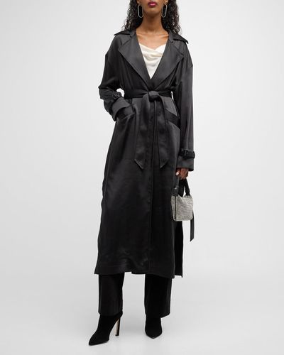 Ronny Kobo Roxton Faux Croc Trench Coat