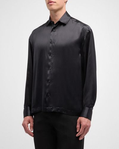 Kiton Silk Dress Shirt - Black