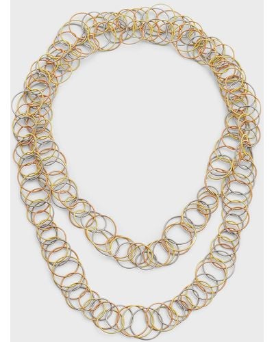 Buccellati 18k Yellow Gold, White Gold And Rose Gold Hawaii Necklace - Metallic