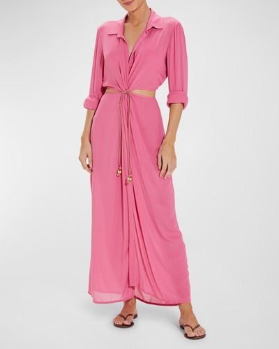 ViX Flora Cutout Maxi Dress - Pink