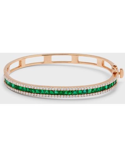 BeeGoddess Mondrian Gold Emerald & Diamond Bracelet - Green