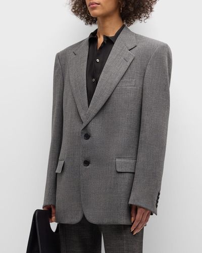 The Row Phil Oversized Single-Breasted Jacket - Gray