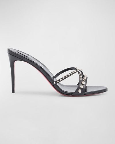 Christian Louboutin Tatoosh Spikes Sole Slide Sandals - Metallic