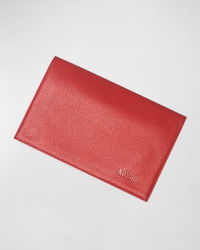 KUSSHI Leather Clutch Cover + Brush Organizer - Red