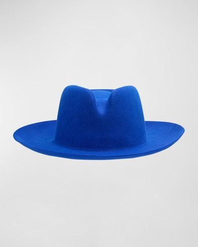 Barbisio Marcello Bicolor Ombré Western Fedora Hat - Blue