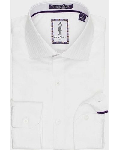 Robert Graham Roscoe Mini-Print Dress Shirt - White