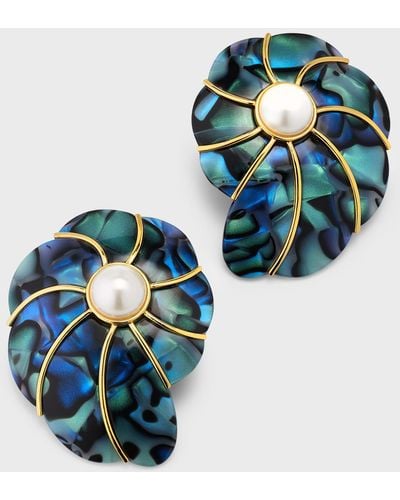 Lele Sadoughi Nautilus Statement Earrings - Blue