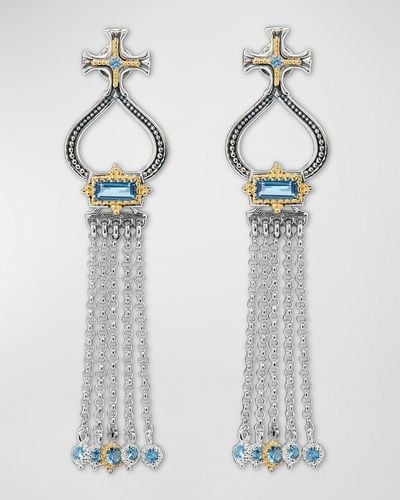 Konstantino Dome Spinel Tassel Earrings - Gray