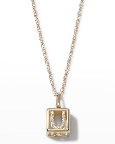 STONE AND STRAND Diamond Baby Block Necklace - Metallic