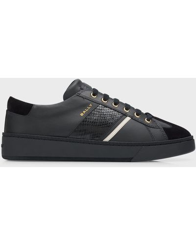 Bally Roller Mixed Leather Low-Top Sneakers - Black
