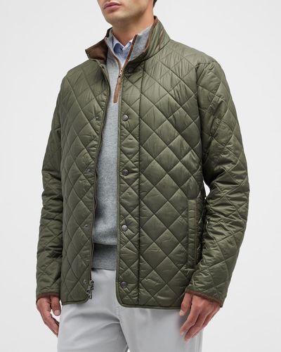 Peter Millar Suffolk Quilted Travel Coat - Green