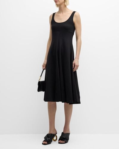 Rosetta Getty Scoop-Neck Sleeveless Empire-Waist Flared Dress - Black