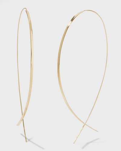 Lana Jewelry Flat 14k Upside Down Hoop Earrings - White